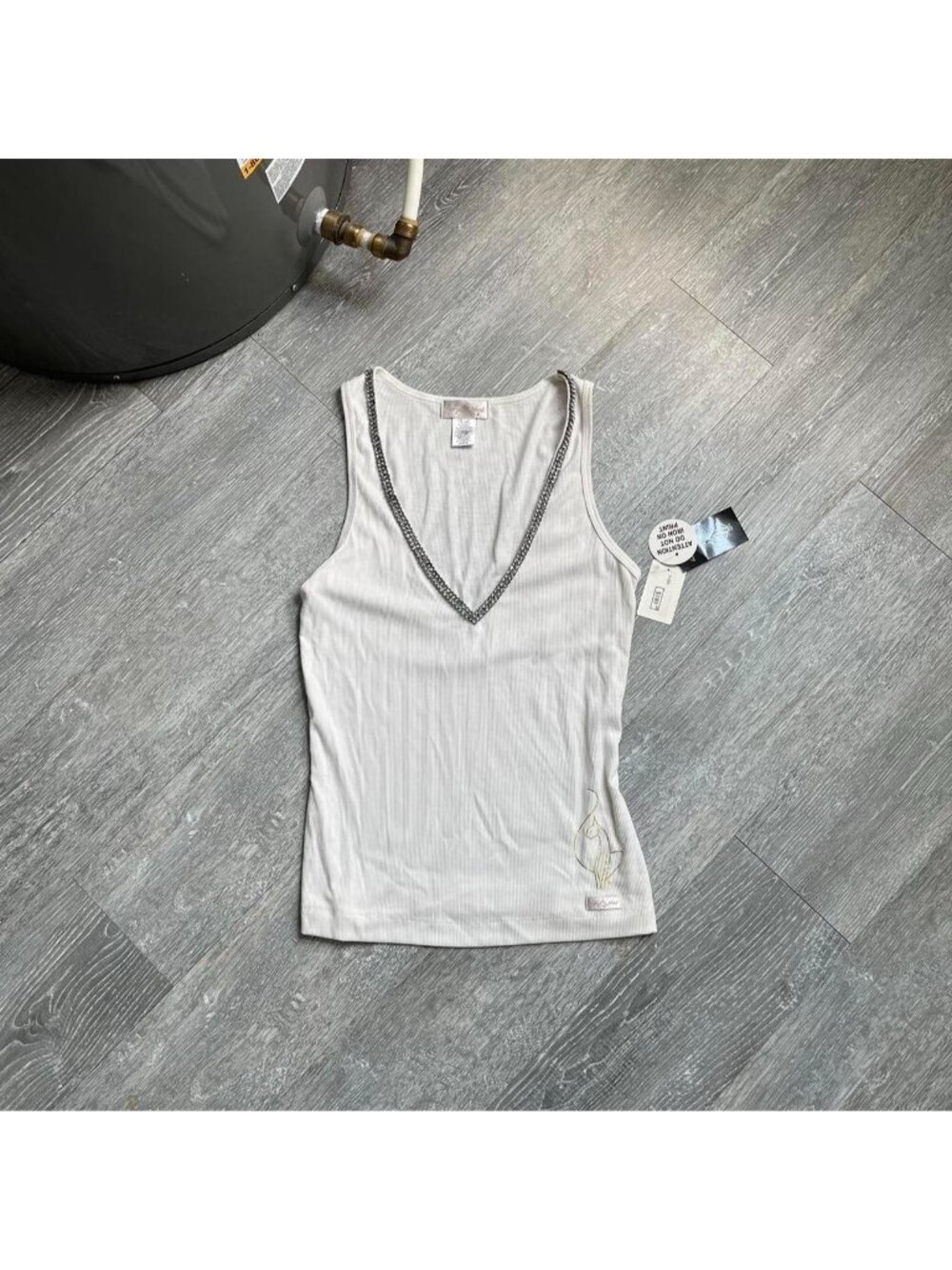 White / Silver / Gold Vintage Deadstock BabyPhat Y2K Ribbed Tank Top
